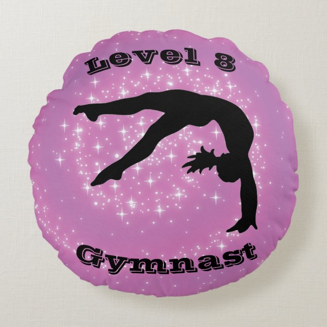 Level 8 Gymnast Round Cushion (Front)