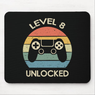 Level 8 Unlocked 8th Gaming Birthday Gift Video Ga Mouse Mat