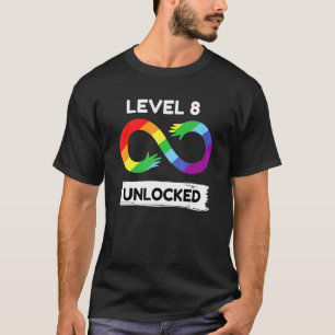 Level 8 Unlocked Autism Awareness Aspergers Birthd T-Shirt