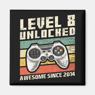 Level 8 Unlocked Awesome 2014 Video Game 8th Birth Magnet