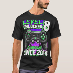 Level 8 Unlocked Awesome 2014 Video Game 8th Birth T-Shirt