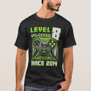 Level 8 Unlocked Awesome 2014 Video Game 8th Birth T-Shirt