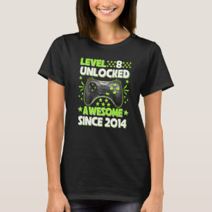 Level 8 Unlocked Awesome 2014 Video Game 8th Birth T-Shirt