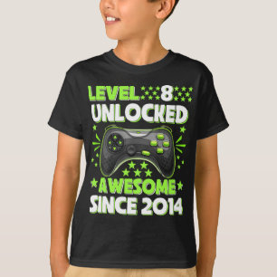 Level 8 Unlocked Awesome 2014 Video Game 8th Birth T-Shirt