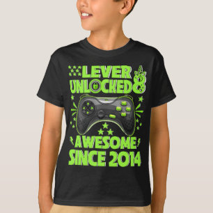 Level 8 Unlocked Awesome 2014 Video Game 8th Birth T-Shirt