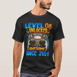 Level 8 Unlocked Awesome Since 2014 8th Birthday G T-Shirt