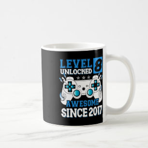 Level 8 Unlocked Awesome Since 2017 8th Birthday B Coffee Mug