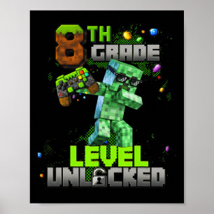 Level 8 Unlocked Awesome Since 2017 Birthday Boy P Poster