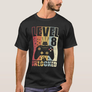 Level 8 Unlocked Birthday Level Up 8Th Birthday Ga T-Shirt