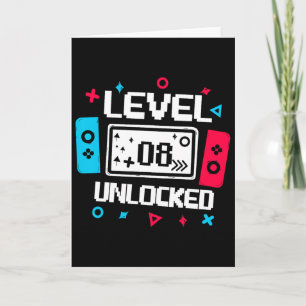 Level 8 Unlocked Gamer - 8th Birthday Gift Video G Card
