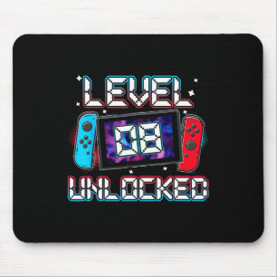 Level 8 Unlocked Gamer 8th Birthday Gift Video Gam Mouse Mat