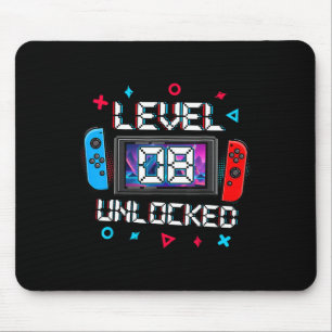 Level 8 Unlocked Gamer 8th Birthday Gift Video Gam Mouse Mat