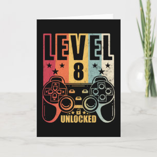 Level 8 Unlocked Gaming Birthday Gamer Card