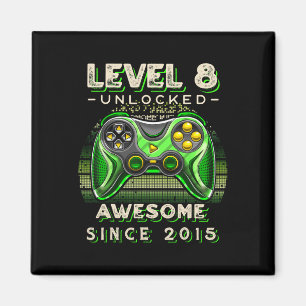 Level 8 Unlocked Video Game 8th Birthday 8 Yr Old Magnet