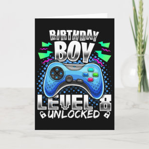 Level 8 Unlocked Video Game 8th Birthday Gamer Gif Card