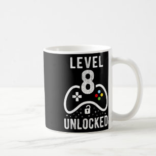 Level 8 Unlocked Video Game 8th Birthday Gift Coffee Mug