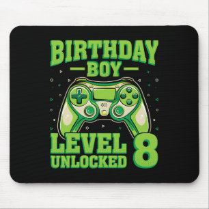 Level 8 Unlocked Video Gamer Gaming Kids 8th Birth Mouse Mat