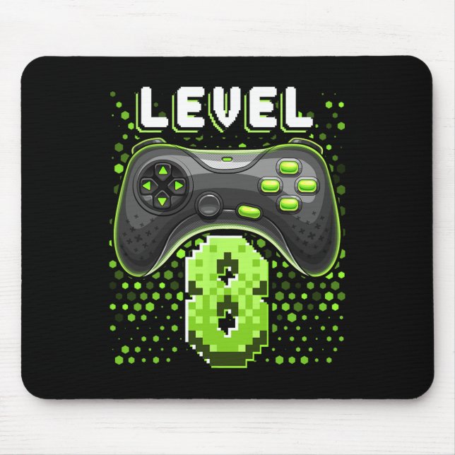 Level 8 Video Game Controller 8th Birthday Gamer G Mouse Mat (Front)