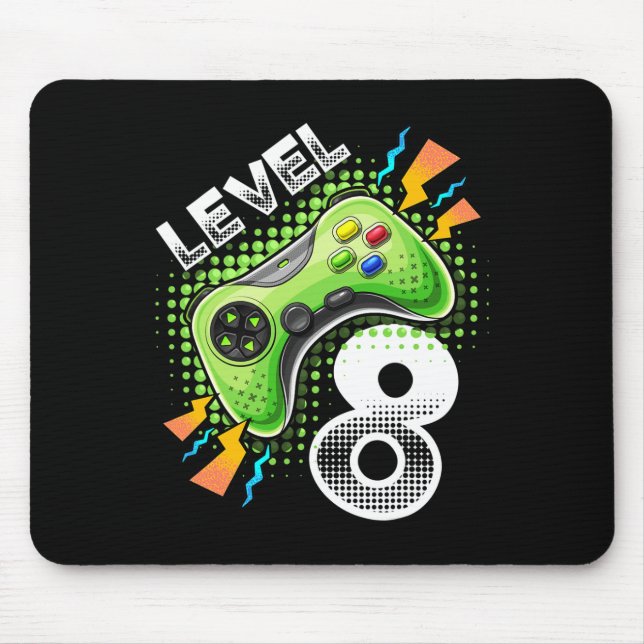 Level 8 Video Game Controller 8th Birthday Gamer G Mouse Mat (Front)
