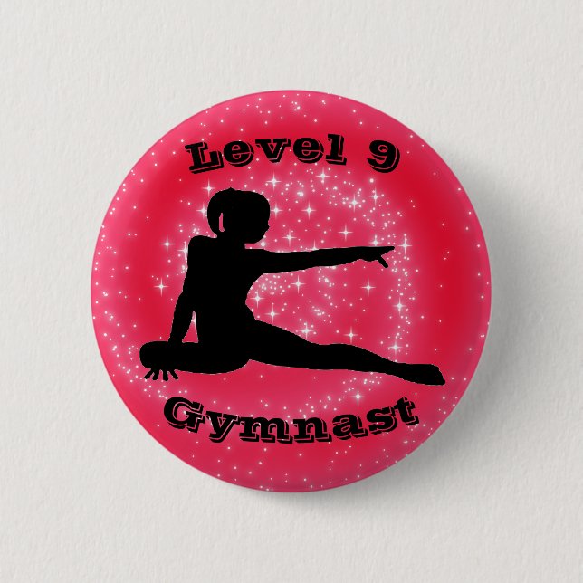 Level 9 Gymnast - Girls Gymnastics Button (Front)