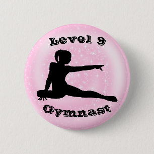 Level 9 Gymnast - Girls Gymnastics Button