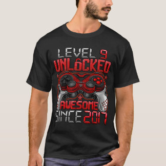 Level 9 Unlocked 9 Year Old For Boys 9th Birthday  T-Shirt