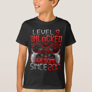 Level 9 Unlocked 9 Year Old For Boys 9th Birthday T-Shirt