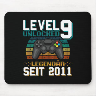 Level 9 Unlocked 9th Birthday 9 Year Old Boy Gifts Mouse Mat