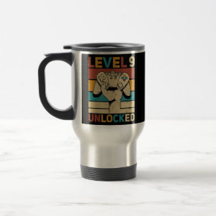 Level 9 Unlocked 9th Birthday 9 Year Old Gamer Travel Mug