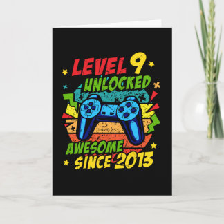 Level 9 Unlocked Awesome 2013 Game 9th Birthday Card