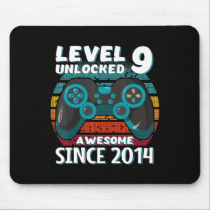Level 9 Unlocked Awesome 2014 Video Game 9th Birth Mouse Mat