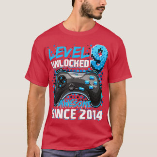 Level 9 Unlocked Awesome 2014 Video Game 9th Birth T-Shirt