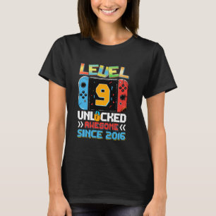 Level 9 Unlocked Awesome 2016 Video Game 9th Birth T-Shirt