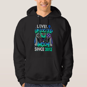 Level 9 Unlocked Awesome Since 2013 9th Birthday G Hoodie