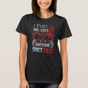 Level 9 Unlocked Awesome Since 2013 9th Birthday T-Shirt