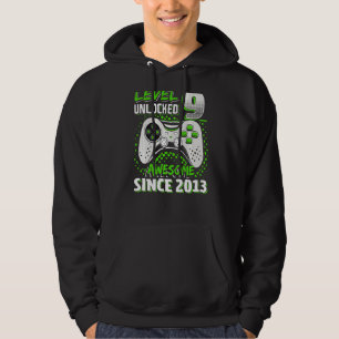 Level 9 Unlocked Awesome Since 2013 Video Game 9th Hoodie