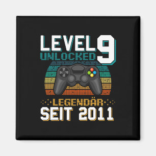 Level 9 Unlocked Awesome Since 2015 9th Birthday G Magnet