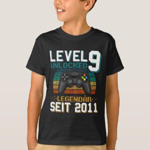 Level 9 Unlocked Awesome Since 2016 9th Birthday G T-Shirt