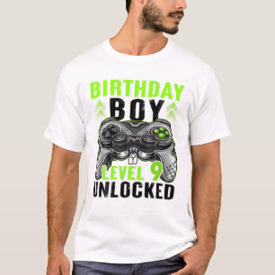 Level 9 Unlocked Birthday Boy 9 Year Old Boys Gami T-Shirt