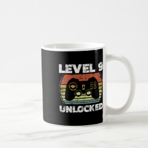 Level 9 Unlocked Funny Video Gamer 9th Birthday Coffee Mug