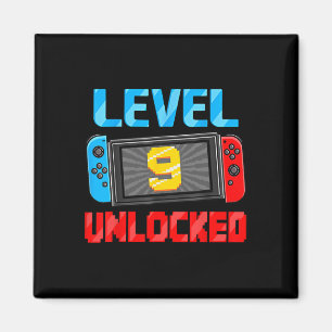 Level 9 Unlocked Gamer 9th Birthday Gift Video Gam Magnet