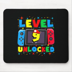 Level 9 Unlocked Gamer 9th Birthday Gift Video Gam Mouse Mat