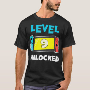 Level 9 unlocked Gamer 9th Birthday Gift Video Gam T-Shirt