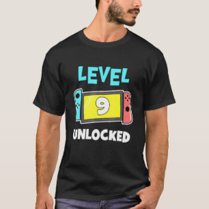 Level 9 Unlocked Gamer 9th Birthday Video Game T-Shirt