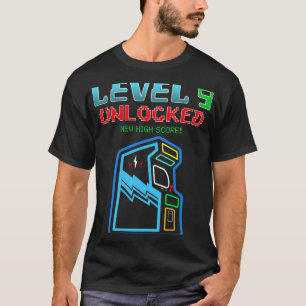 Level 9 Unlocked New High Score Arcade Game Birthd T-Shirt