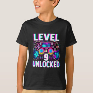 Level 9 Unlocked Shirt Funny Video Gamer Geek 9th