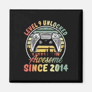Level 9 Unlocked Video Game 9 Years Old Boy 9th Bi Magnet