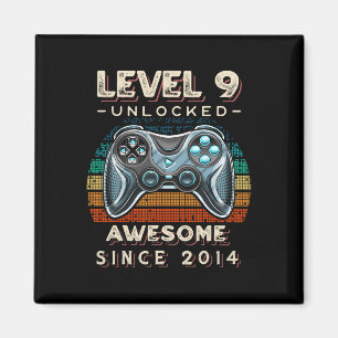Level 9 Unlocked Video Game 9th Birthday 9 Yr Old Magnet