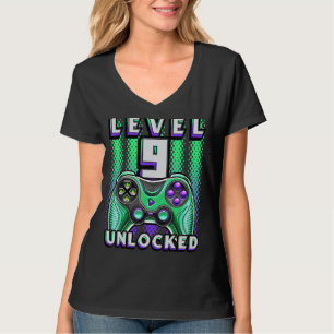 Level 9 Unlocked Video Game 9th Birthday Gamer Bo T-Shirt