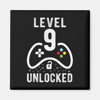 Level 9 Unlocked Video Game 9th Birthday Gift  Magnet